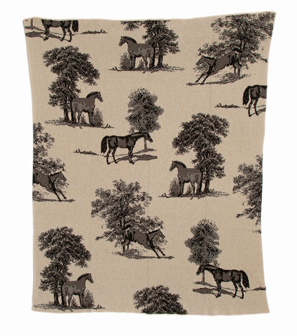 Equestrian Toile Throw