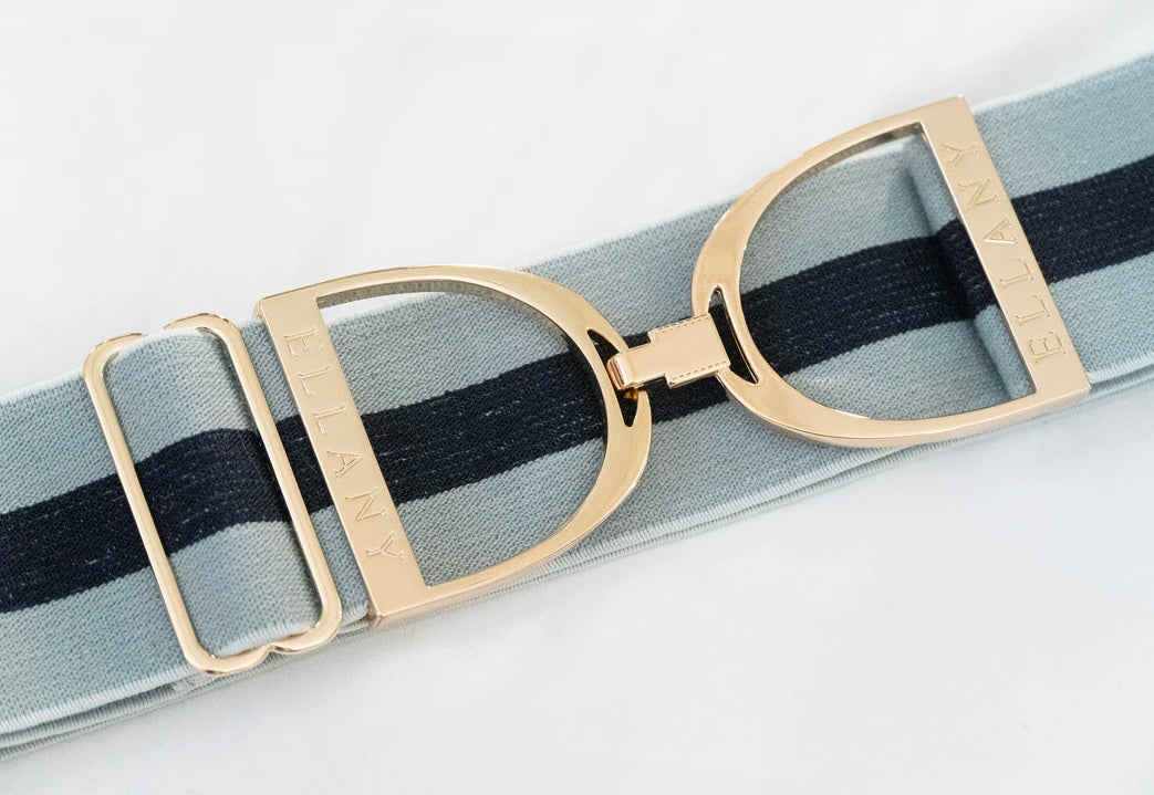 SAGE STRIPES - 2" GOLD BELT
