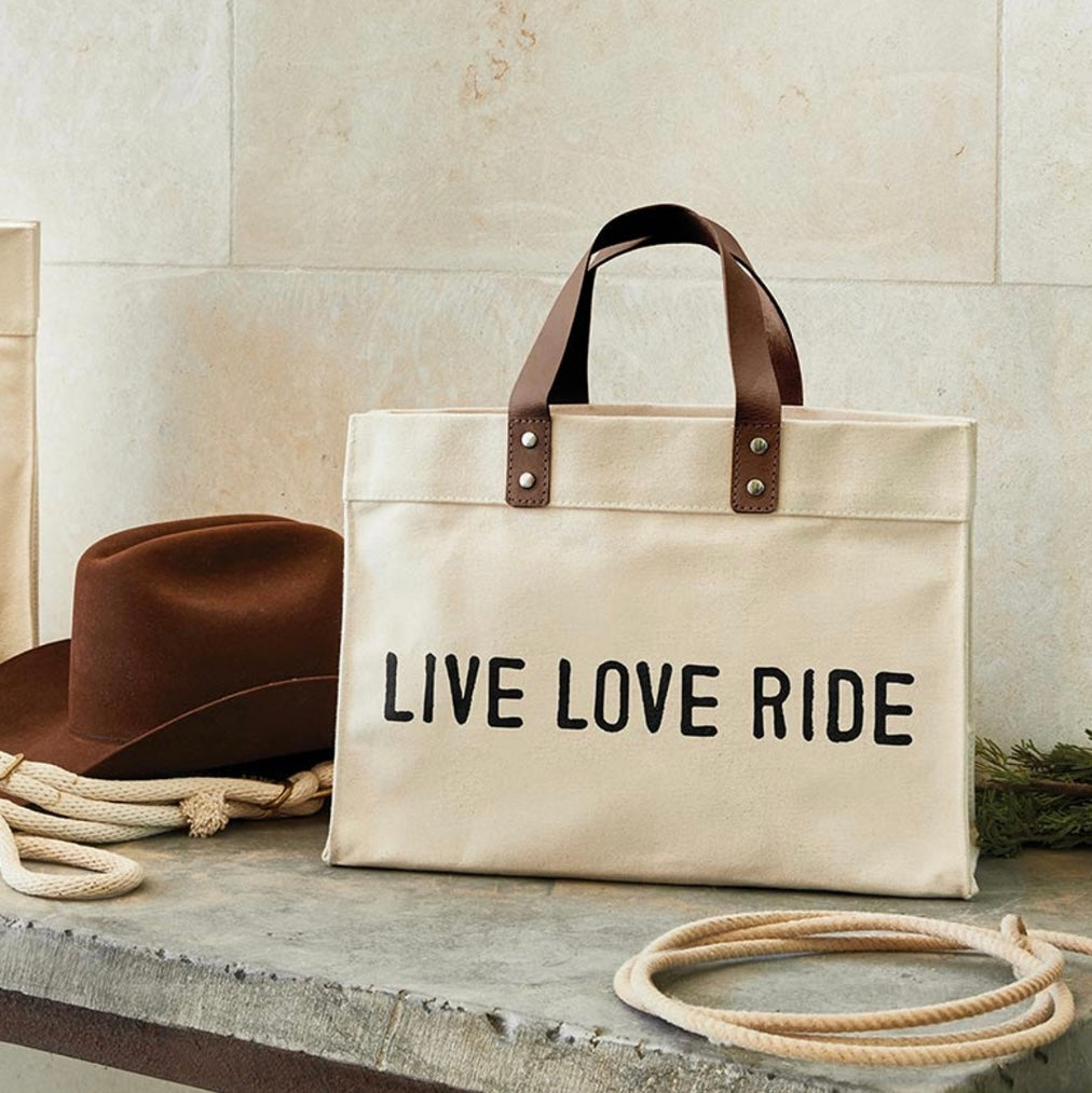 LIVE LOVE RIDE Canvas Tote