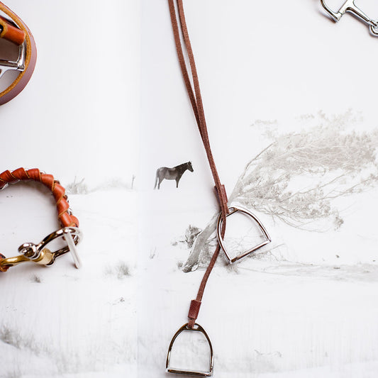 Equestrian necklace Double Stirrup
