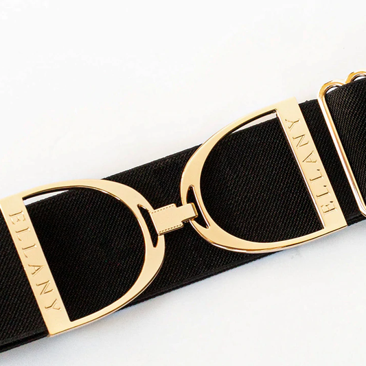 BLACK STIRRUP GOLD/SILVER - 2"