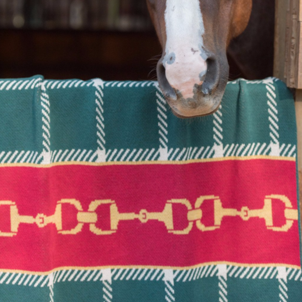Eco Horse Bit Plaid Throw
