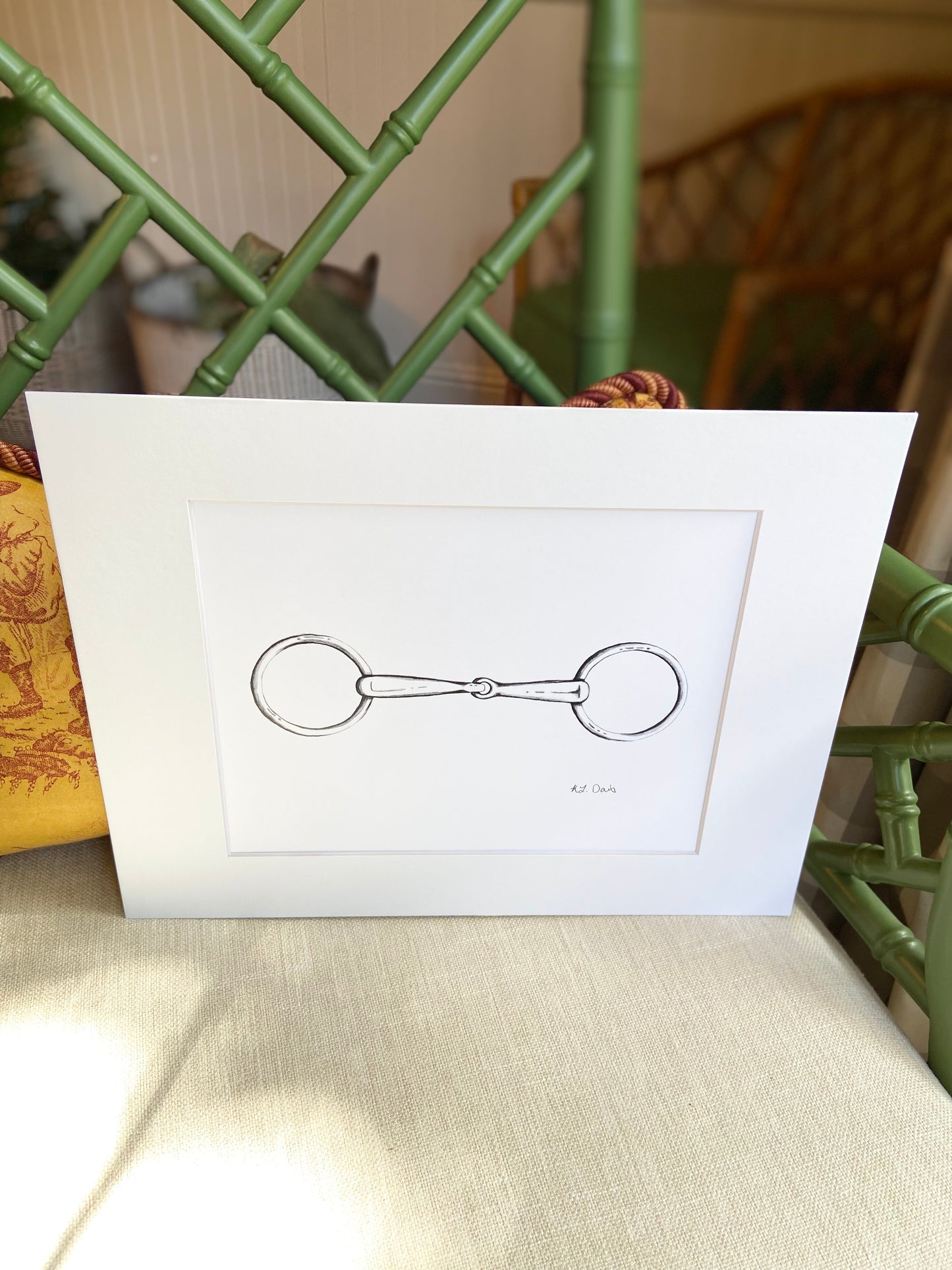 Loose Ring Snaffle Print, Signed & Matted