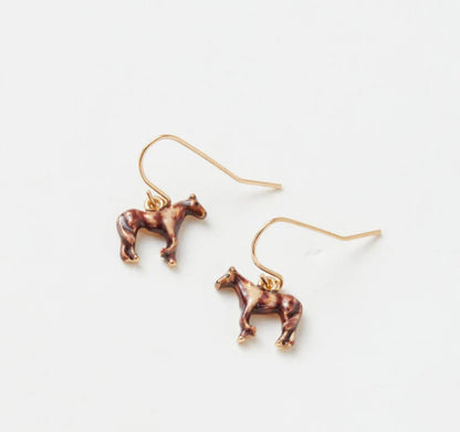 Petite Enamel Horse Earrings